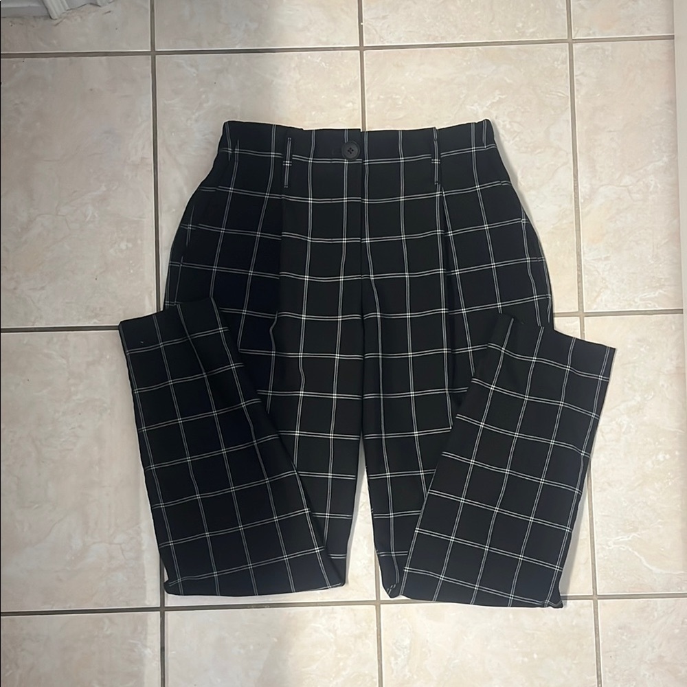 Black Checkered Pants